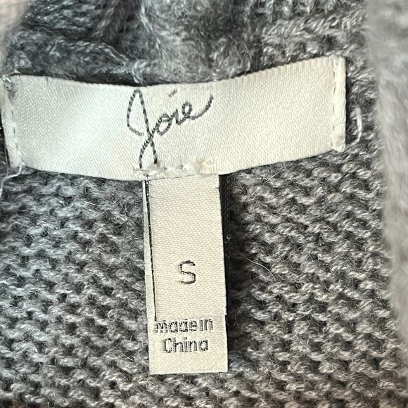 Joie Sweater Womens Small Gray Wool Cashmere Knit Pockets Ribbed Loose Fitting - Picture 3 of 9